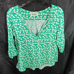 BANDITAS Ginko V Neck 3/4 Sleeves Blouse Made in Italy Size M/L